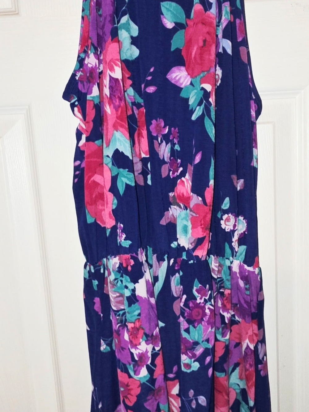 HEIMISH USA Navy Floral Jumpsuit with Pink & Teal Flowers